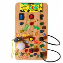 1 pieza Tablero ocupado de Montessori con luces LED, interruptor y herramienta destornillador - Juguete educativo y de actividad de viaje para mejorar las habilidades motoras finas, Juguetes Montessori, Tablero ocupado, Montessori, Juguetes Montessori, Tablero ocupado, Montessori