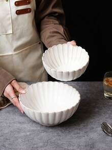 1 件陶瓷贝壳形复古碗，适合日常家居使用、餐具、聚会/派对、早餐、水果、乔迁礼物、学校用品