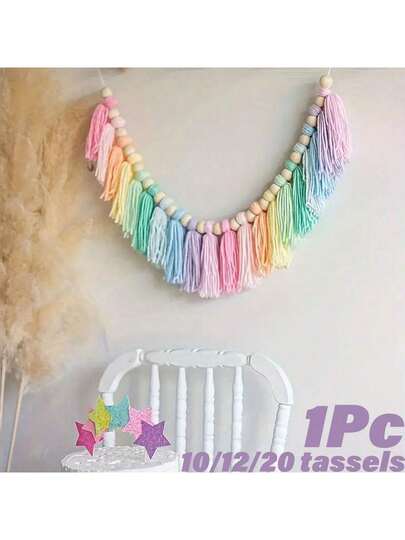 Colorful Rainbow Tassel Garland, Colorful Tassel Banner Decor Wall Hanging Home Decor Bohemian Tassel Garland Classroom Each Colorful Tassel Garland Banner Decoration Wall For Wedding Birthday Shower Party Supplies Room Decor Christmas Decoration Bedroom Decor Wall Decor