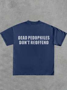 Funny Sayings Quotes Vintage Mens T Shirts,100% Soft Comfortable 220g Thick Cotton - Blue - View 3