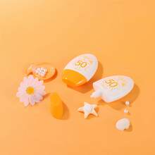 SPF50 PA+++ 美白防晒霜，轻盈，不油腻，保湿，防晒乳液，遮瑕膏，面部防晒保护 - 黃白色 - 查看 2