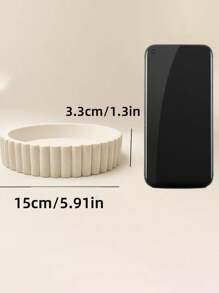 1 Stück klassischer runder dekorativer Tablett aus Marmor-Harz Pulver, modisches Akzenttablett für Couchtische, Regale und Konsolen Dekoration, perfekt für Innen- und Außen Dekorationen, Küchendekorative Schale, Wohndekorations Tablett, Obstschale