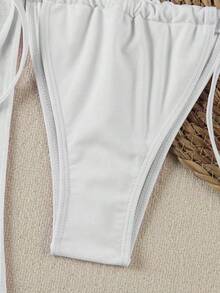 Polovedo Resmi Koleksi Terbaru Musim Semi/Panas Elegan Seksi Set Bikini 3 Potong Motif Bintang Laut Putih Polos, Cocok untuk Liburan Pantai, Pesta, Kencan, dan Liburan Lainnya - Putih - View 5