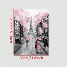 1pc Tower & Figure Graphic Framed Painting,Wall Art,Canvas,Poster Gifts Birthday Graduation - Multicolor - View 10