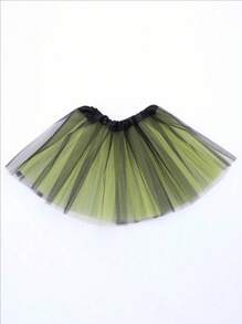 1pc Colorblock Mesh Tutu Skirt, 12inch For Teens, 16inch For Adults, Versatile Party, Running, Ballet, Stage, Halloween, Christmas, Carnival Costume, Multi-Layer, Mesh Princess Skirt