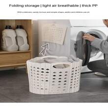 1pc Multifunctional Foldable Dirty Clothes Basket, Laundry Hamper With Handle, Wall-Mounted Storage Basket