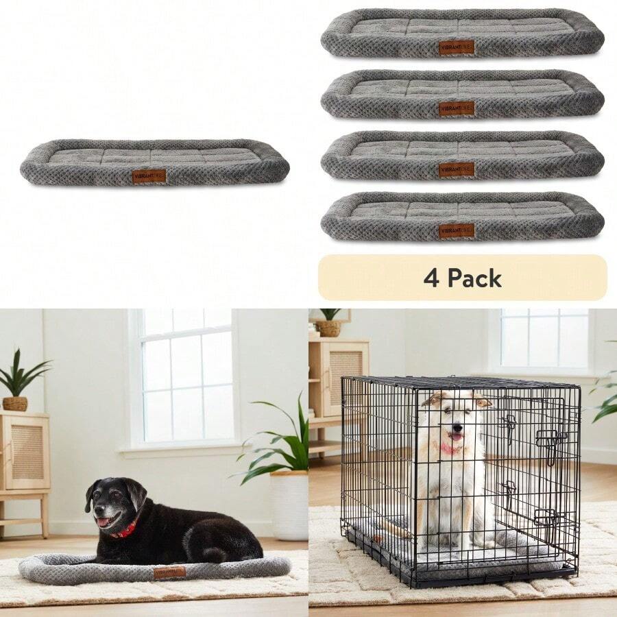 4 Pk Cozy Luxe Crate Mat Pet Bed Gray 36 | SHEIN USA - Crate Mat For Pet Comfort