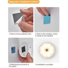 قطعة واحدة/قطعتان ضوء ليلي بتحسس حركة بإضاءة LED قابل للشحن بمنفذ يو اس بي، مصباح استشعار ذكي لغرفة الأطفال والحمام، إضاءة خزانة قابلة للتعتيم، ثابت مغناطيسي للتثبيت على المرحاض، هدية ممتعة وباردة للمراهقين والبنات والأولاد