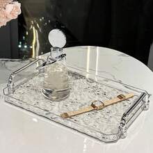1 Bandeja con patrón de ondas de agua, bandeja para decoración de tartas, bandejas de boda, bandejas de almacenamiento - transparente - Ver 6
