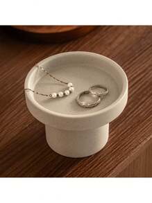 1 Pc Ceramic High Stem Candle Holder, Living Room High-Aesthetic Atmosphere Diffuser Base, Retro Ceramic Fragrance Tray