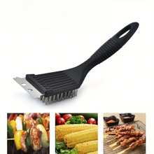 Stainless Steel BBQ Grill Brush, Easy Cleaning Metal Wire Bristle, Kitchen Dirt Brush For Gas Grill, Charcoal Grill, Kitchen Accessories, Stainless Steel Bristles, Outdoor Barbecue Grill Accessories