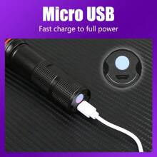 [UV LED Flashlight] Zoom In & Out Alloy Body ▎3 Brightness Modes + USB Charging Life Waterproof Crime Scene/Currency/Pet Urine Detection Multifunctional Tool