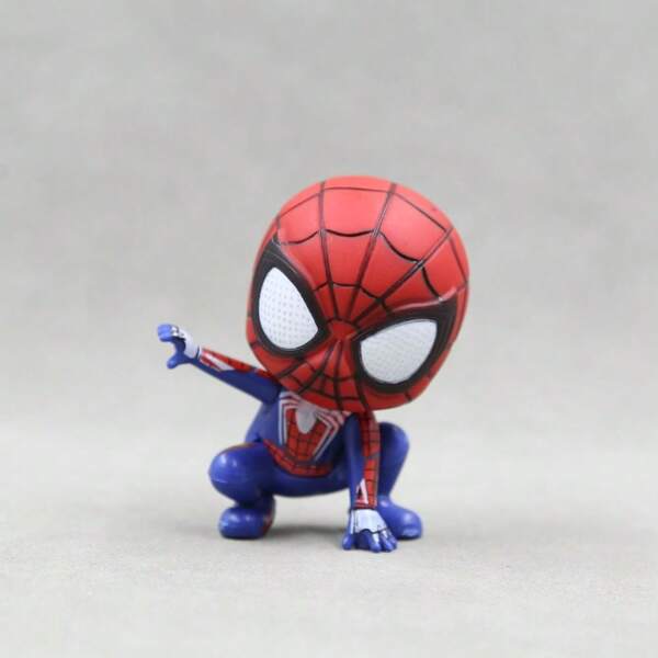 Marvel Q-Version Spider Man Figurine DIY Keychain Bag Pendant Car Decoration Ornament Anime Doll School Supplies,Back To School