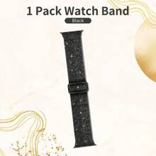 1 paquete de Banda elástica de nailon brillante compatible con relojes Apple de 38mm, 40mm, 41mm, 42mm, 44mm, 45mm, 46mm, 49mm para mujeres y niñas, banda trenzada ajustable tipo bucle solo compatible con Series Ultra 10 9 8 7 6 5 4 3 2 1 SE