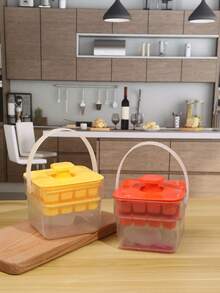 Bandeja de cubitos de hielo con tapa y caja de almacenamiento, bandejas de cubitos de hielo para máquina de hacer cubitos, moldes de hielo, recipiente para cubitos de hielo para bebidas (2 bandejas) y cubeta de hielo con pala para hielo