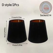 2 件金色和银色布艺 E14 旋入式夹式灯罩，简约美式，适用于水晶吊灯、壁灯、小台灯、照明配件更换 - 燈罩 - 查看 17