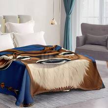 Manta decorativa con estampado digital de astas de ciervo en tonos azul y marrón, con patrones inspirados en animales para dar un toque rústico y elegante a la decoración del hogar, el espacio acogedor y el diseño de acento en el dormitorio - Multicolor - Ver 9