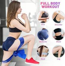 Bandas de resistencia, set de 5 bandas elásticas de ejercicio para fitness, yoga, pilates, estiramientos y entrenamiento de fuerza, bandas de ejercicio para mujeres y hombres para el gimnasio en casa - Azul - Ver 6