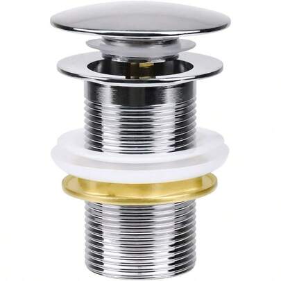 Tapsin Chrome Unslotted Click Clack Basin Sink Tap Waste Button Push Pop Up UK