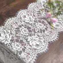 32 厘米 x 300 厘米白色法式浪漫蕾丝桌旗，电视柜、咖啡桌、钢琴罩的优雅蕾丝装饰，节日派对婚礼装饰，服装蕾丝边饰 - 蕾絲款白色 - 查看 13