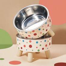 Elevated Stainless Steel Pet Bowl, Anti-Spill Cat Water/Food Bowl, Detachable For Cats, Dogs, Small Pets, Multicolor Available