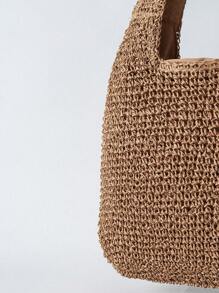 Tropiscape Medium Solid Color Double Handle,Perfect For Summer Travel Vacation, Straw Purse, Straw Beach Bag, Beach Necessities, Beach Essentials,Beach Stuff & Summer EssentialsSchool Bag,Large Capacity,Lightweight,Portable,Classic Casual, Suitable For Teen Girls Women College Studentsvacation,Holiday,Outdoors, Travel, Outings, Vacation Bag For Summer