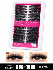 204片/216片/228片 40D+60D/60D+80D/60D+100D/80D+100D 睫毛簇，优质D型卷翘蓬松自然睫毛嫁接，适用于DIY睫毛嫁接，可重复使用且轻便。