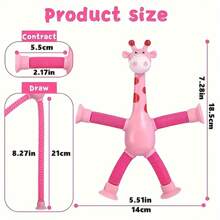 2-packs, 4-packs interactieve zuignap giraffe speelgoedset - perfect voor die saaie werkdagen - een stressverlichtende sensorische ervaring - ideaal paascadeau, Dicks-speelgoed, squishes, speelgoed uit een verkoopautomaat, squishyset, stressbal, die