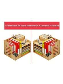 Organizador escritorio oficina madera armable hogar almacenamiento multiusos artículos papelería documentos accesorios fácil instalación resistente - Café integral - Ver 6