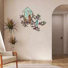1PC 2D Metal Flat Bird Nest For Wall Beautification And Decoration, Suitable For Living Room, Bedroom Wall Decoration, And Outdoor Wall Decoration