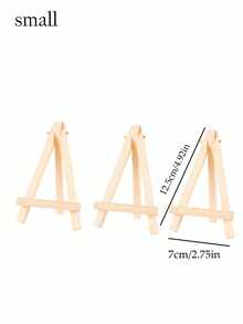 5pcs Wooden Easel Frame Wedding Table Number Card Holder Photo Display Stand, Craft Painting Artist Supplies Home Decoration, Natural Wooden Easel Tripod Display Conference Wedding Table Business Card Holder Display Stand Painting Crafts 3/1pc - Apricot - View 17