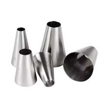 5Pcs/Set Large Size Round Piping Nozzle Cake Cream Pastry Tools Stainless Steel Icing Tips For Cupcake Decorating - Multicolor - View 5