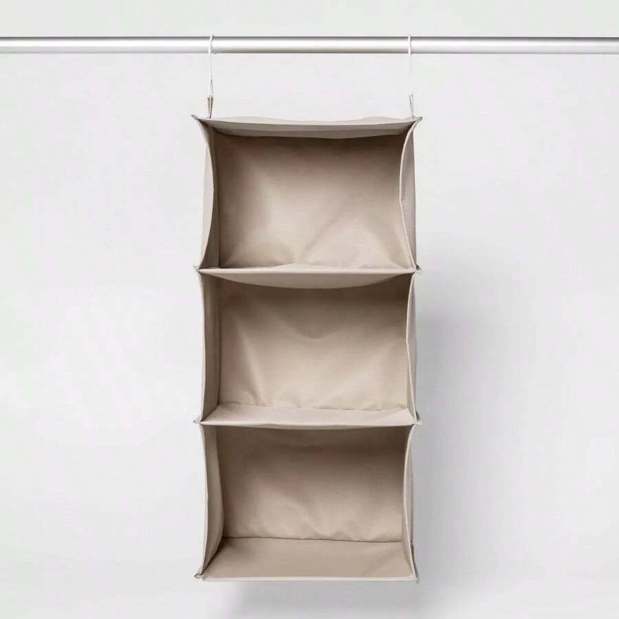 3 Shelf Hanging Closet Organizer Gray