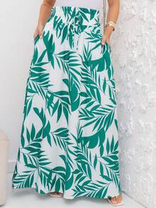 Solid Women's Long Skirt - Dark Green - View 1