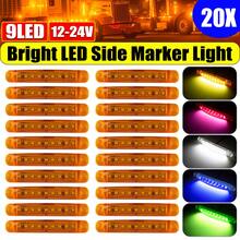 20PCS New Bright 12V-24V 9 LED Side Marker Light Lamp Indicator Light Bar For Truck Trailer Bus Boat Rv Lorries - one-size - View 2