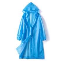 1pc Adult Raincoat, Fashionable Thick EVA Outdoor Travel Lightweight Open Poncho Rainwear