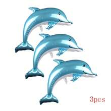 1 个海豚形气球，卡通创意铝膜气球，适合生日派对、圣诞节
