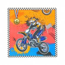 50pcs/80pcs Motorcycle Party Decorations Motorcycle Paper Plates Cups Napkins Birthday Party Disposable Tableware Set Motocross Biker Dirt Bike Birthday Party Supplies Motorcycle Theme Party Favors - Multicolor - View 7