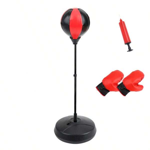 Sac de frappe Punching Ball Enfant sur pied Poire de boxe Gants et Pompe inclus Stand 70cm ~ 110cm Hauteur réglable Cadeau
