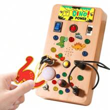 1 pieza Tablero ocupado de Montessori con luces LED, interruptor y herramienta destornillador - Juguete educativo y de actividad de viaje para mejorar las habilidades motoras finas, Juguetes Montessori, Tablero ocupado, Montessori, Juguetes Montessori, Tablero ocupado, Montessori