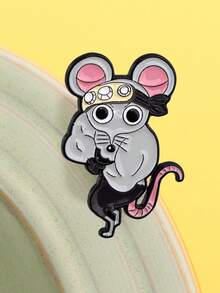 1 件装动漫老鼠珐琅别针可爱动物胸针松针翻领别针徽章背包服装配饰时尚珠宝朋友礼物 - 彩色 - 查看 2