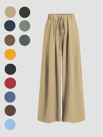 2025 Nouveaux pantalons décontractés pour dames pour l'automne et le début de l'automne, convenant pour les sorties, les tenues étudiantes et les déplacements quotidiens. Polyvalents, décontractés, adaptés pour la plage et d'autres scénarios. Pantalons décontractés pour dames avec cordon de serrage à la taille, convenant pour sortir et pouvant également être portés à la maison.