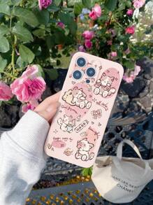 1 件美食猫图案粉色直边手机壳，带镜头保护设计，防指纹、防震、防摔，兼容 16 Pro Max、15 Pro Max、14 Pro Max 系列、S25 Ultra、S24 Ultra 系列