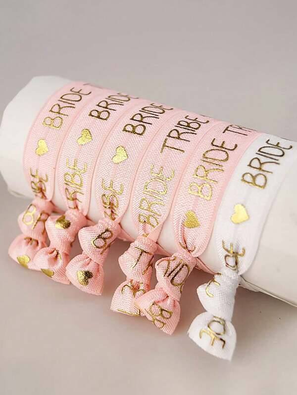 1 Set 7pcs / 2 Sets 14pcs / 3 Sets 21pcs - Bachelorette Party Bracelets, Adjustable Bride Wristband With Glitter, Hen Party Accessories