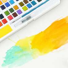 Set di pittura ad acquarello da 12/24/36/48 colori con pennelli ad acqua, forniture artistiche, per artisti, hobbisti amatoriali e appassionati di pittura
