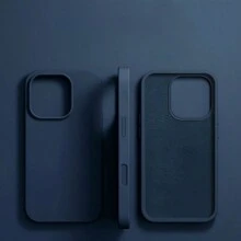 Étui de téléphone bleu en silicone, étui de téléphone mat velours antidérapant et anti-chute, compatible avec 16 Pro Max 15 14 Plus 13 12 11, coque de protection, cadeau de Noël, cadeau du Nouvel An, cadeau de Pâques, cadeau d'Halloween, pour la famille et les amis, étanche, antichoc, résistant aux rayures