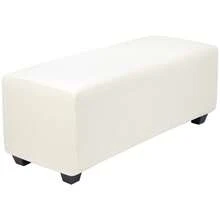 High Stretch Ottoman Cover With Elastic Bottom, Soft Slipcover Jacquard Fabric Small Checks Rectangle Storage Stool Cover Furniture Covers - 海鹽 - 查看 1