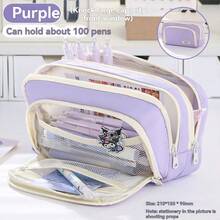 Tikplus Large Capacity Pencil Case, Big Pencil Box With 4 Compartments, Lightweight Zipper Pencil Bag, Suitable For Girls, Teens, Stationery Storage Bag, Cosmetic Bag, Suitable For Women And Men,For School Supplies,Back To School - Multicolor - View 7