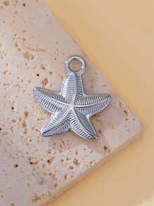 1 peça de aço inoxidável bonito mini sol e estrela do mar pingente, faça você mesmo jóias fazendo acessório para pulseira, colar, brincos