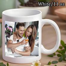 定制咖啡杯，带有手写文字/照片设计，独特的创意厨房和餐厅饮具，适合作为送给家人、朋友、同事和最亲近的人的结婚纪念礼物，可重复使用，11盎司/15盎司，白色和黑色 - 多顏色 - 查看 12